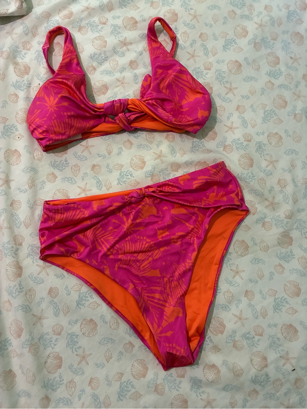 Victoria's Secret bombshell Pink and Orange Tropical Bikini Set